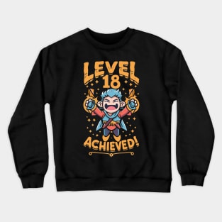 LEVEL 18 acheived Gaming Crewneck Sweatshirt